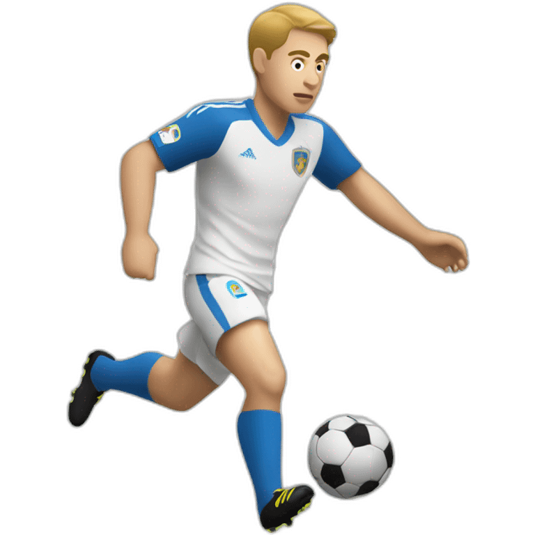 White European football player shooting the ball emoji