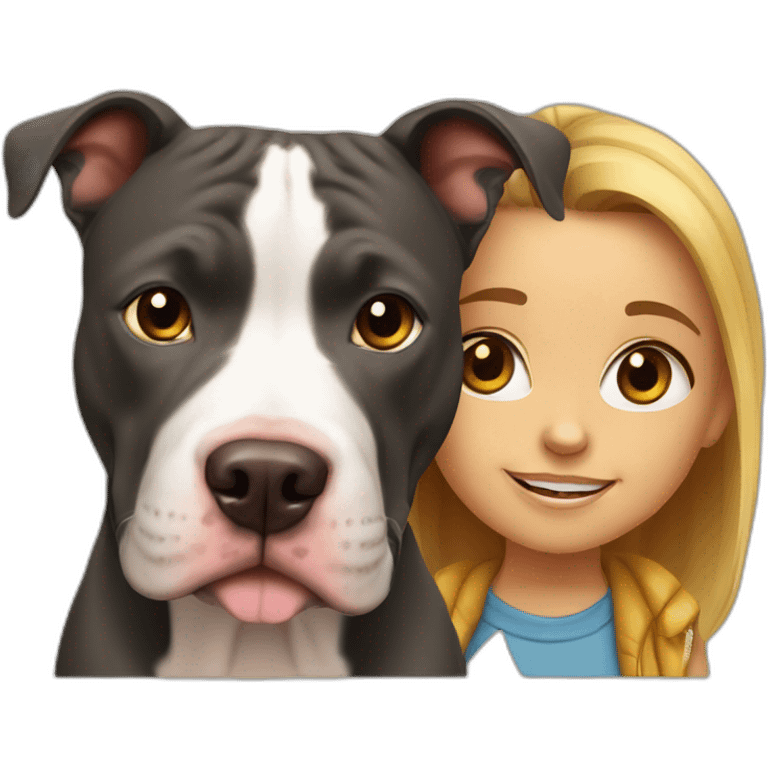 Pitbull and a child emoji