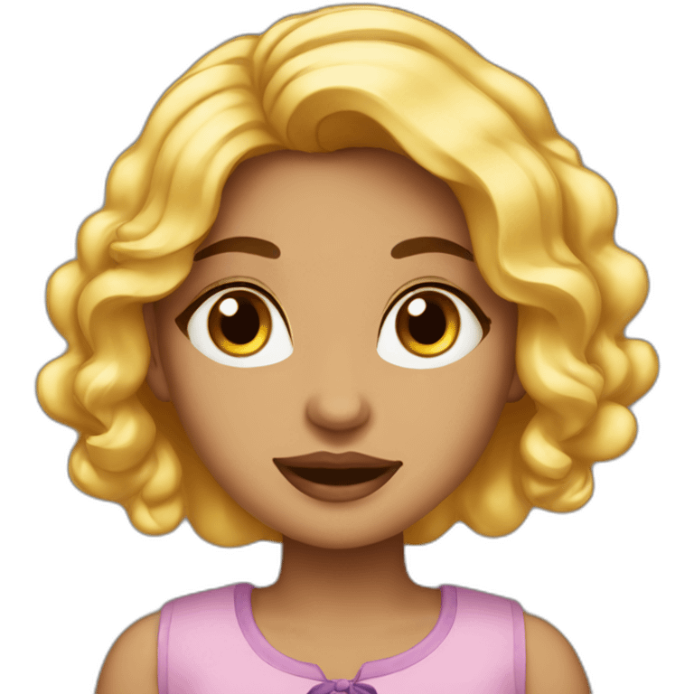 Brunte Girl with black eyes birthday emoji