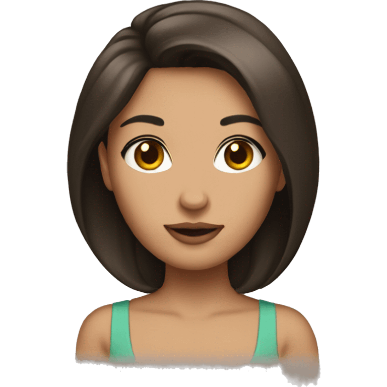 a brunette baddie bunning one emoji