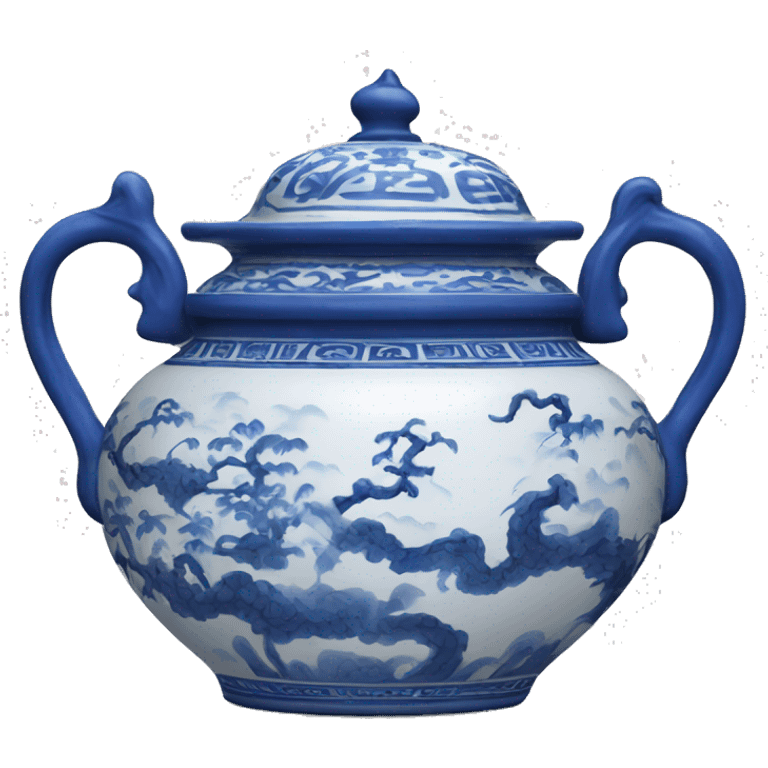 Blue and white oriental pot emoji