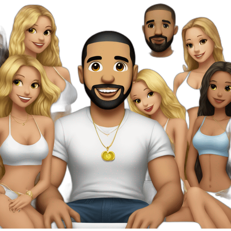 drake in a yatch with 10 freaky girls emoji