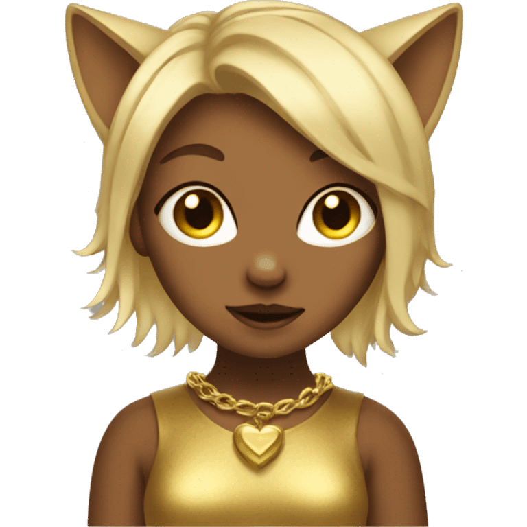 cat girl with gold hair emoji