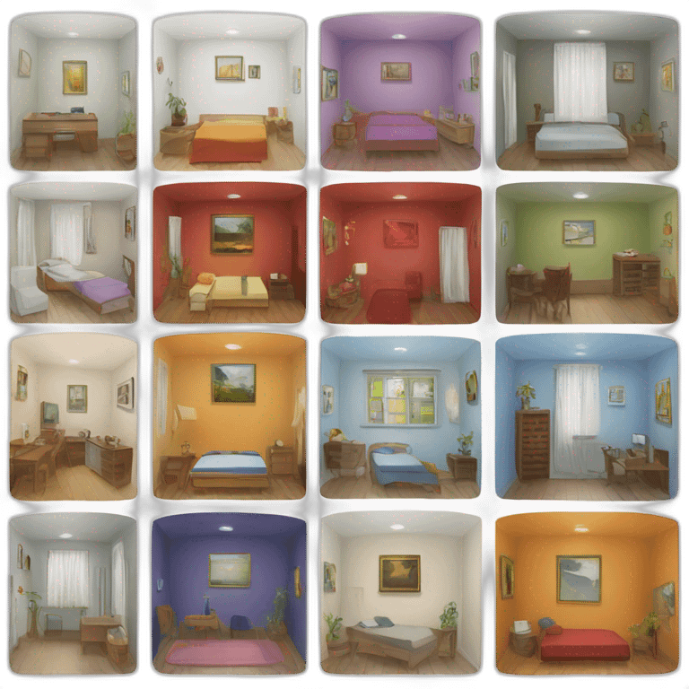 studies about dtuki rooms and colours emoji