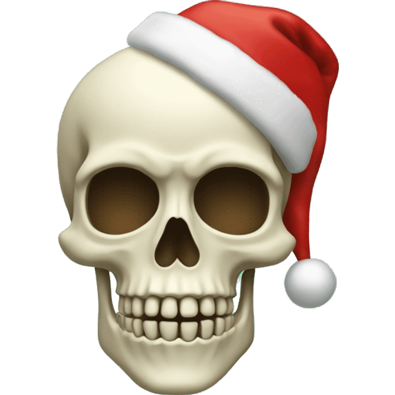 skeleton head with christmas head emoji