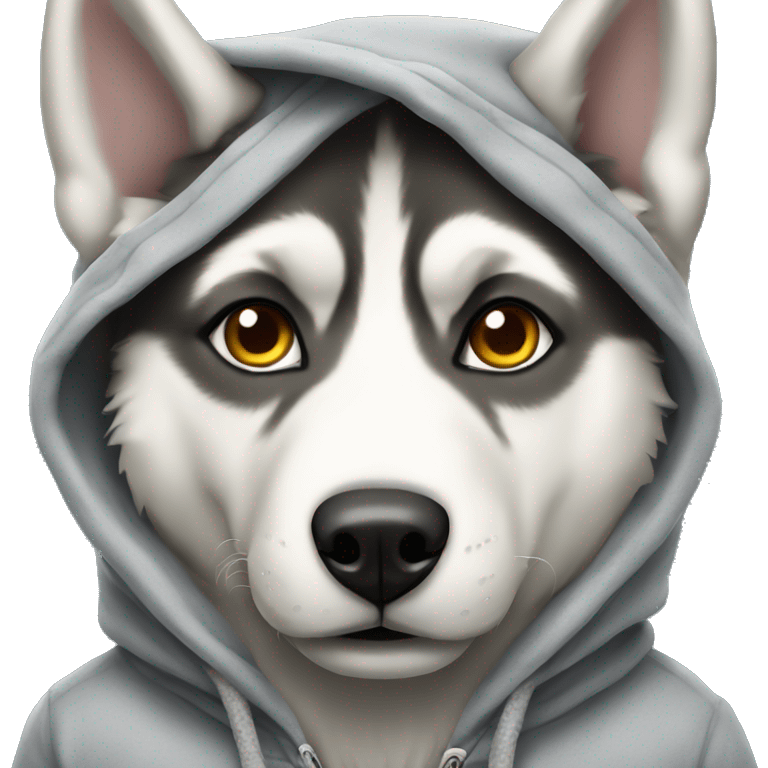 A husky in a hoody emoji