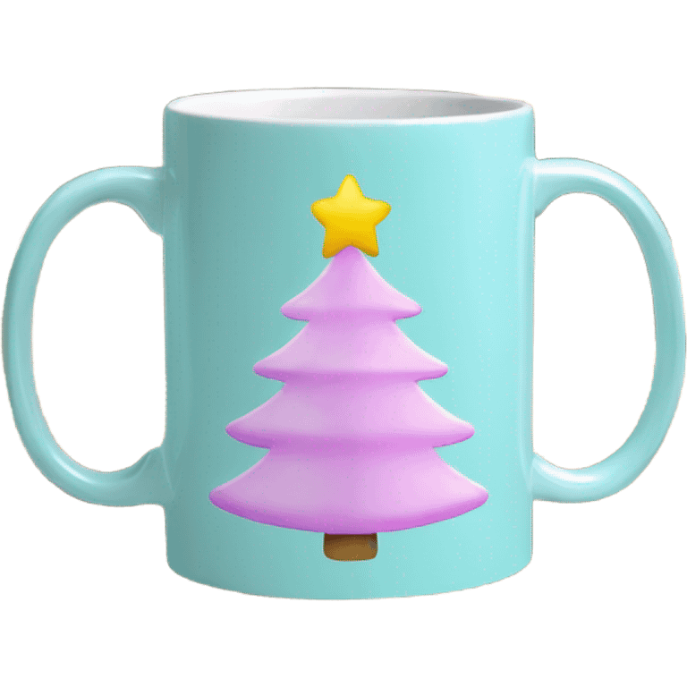 pastel Christmas tree mug  emoji