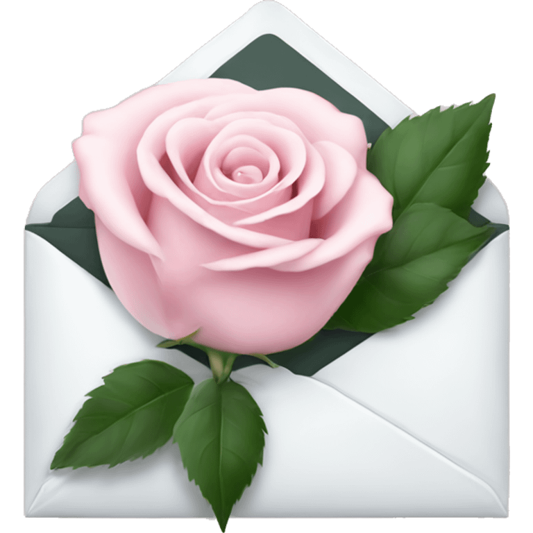 White envelope with light pink rose emoji