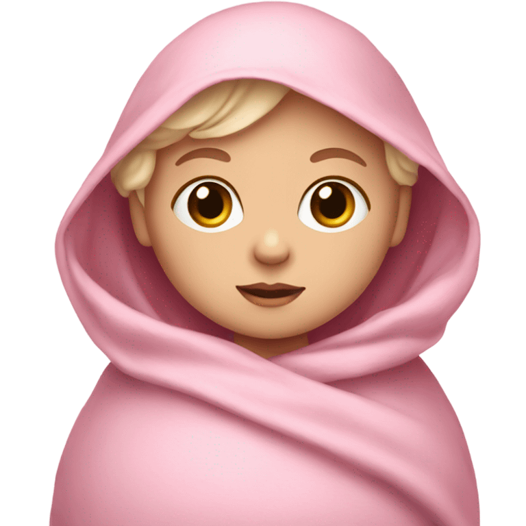 White baby girl in pink swaddle emoji