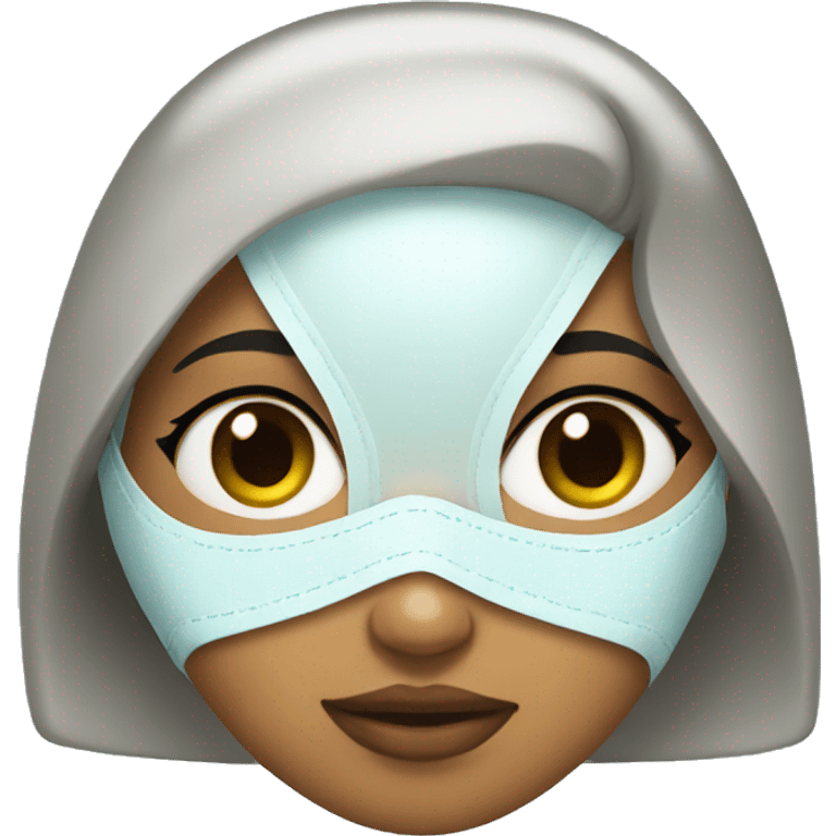 girl with sleeping mask and face mask emoji