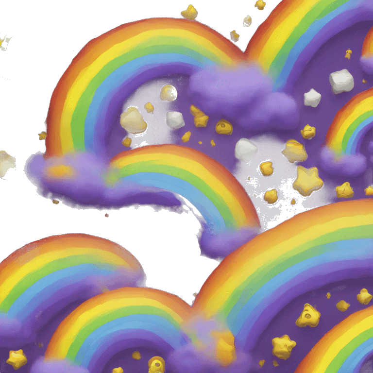 a rainbow with purple, yellow, black and white color emoji