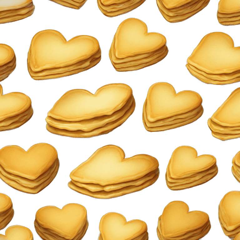 fluffy heart shaped pancakes  with syrup and butter emoji