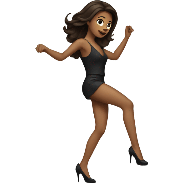 Brunette dancing in heels  emoji