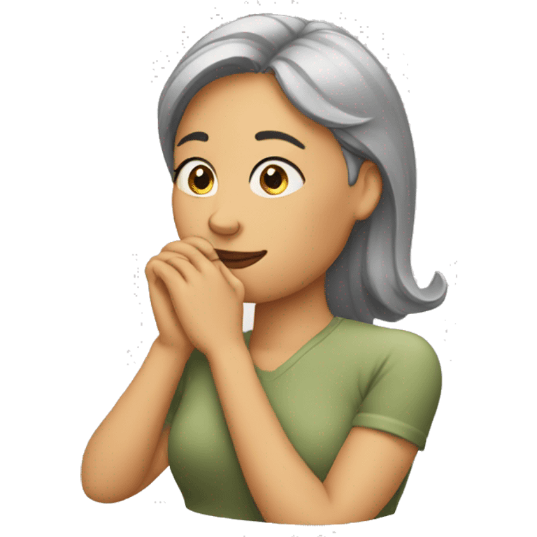 woman with hand under chin emoji