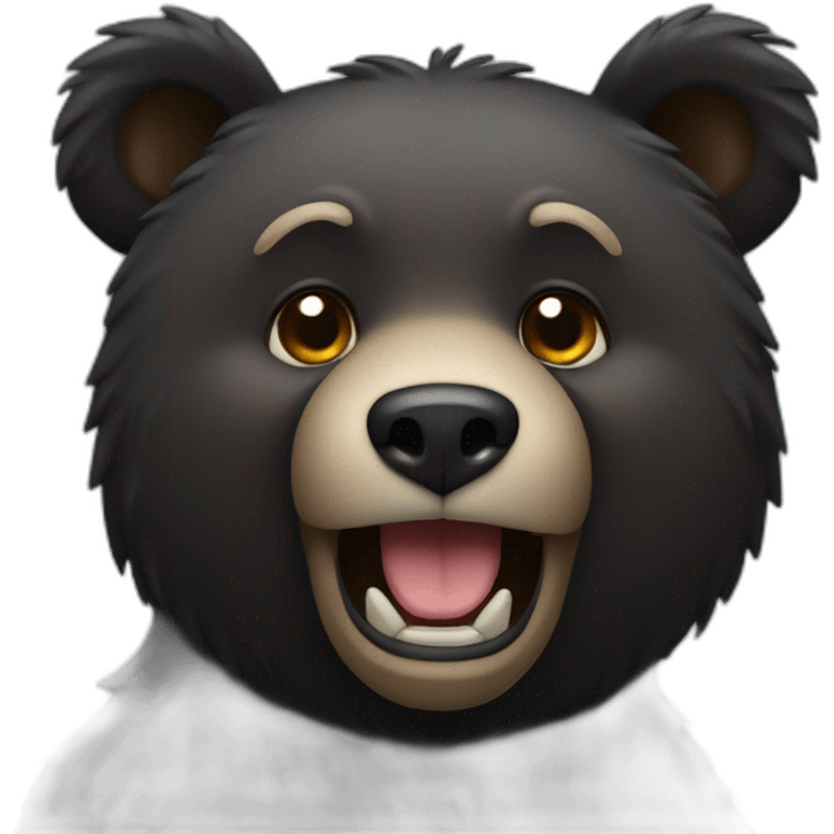 Black cruel bear emoji