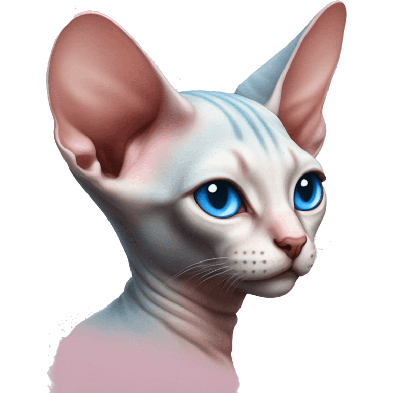 sphinx cat sleep-pink-blue eyes  emoji