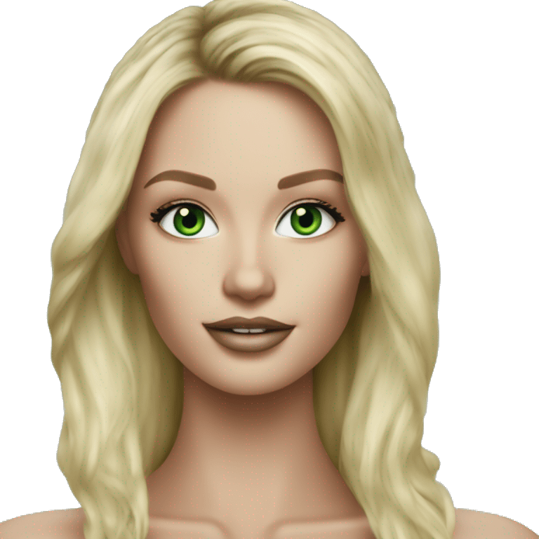 Realistic victoria secret model blonde green eyes  emoji