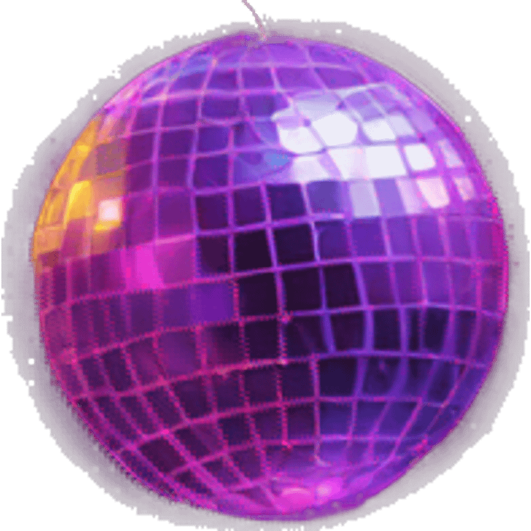 Neon colored disco ball emoji