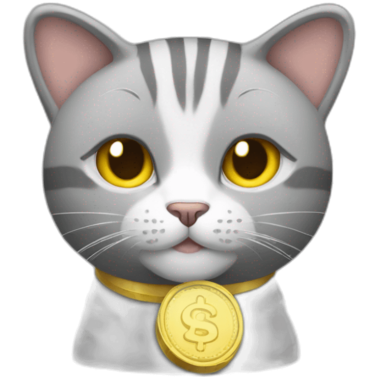 a gray beehive cat with money emoji