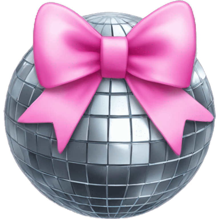 disco ball with pink bow emoji