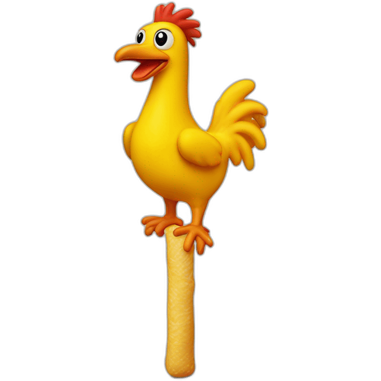 rubber chicken with a pole in the middle emoji