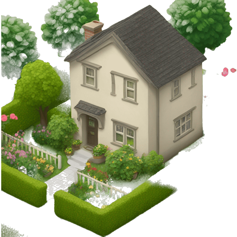 house with garden and windows emoji