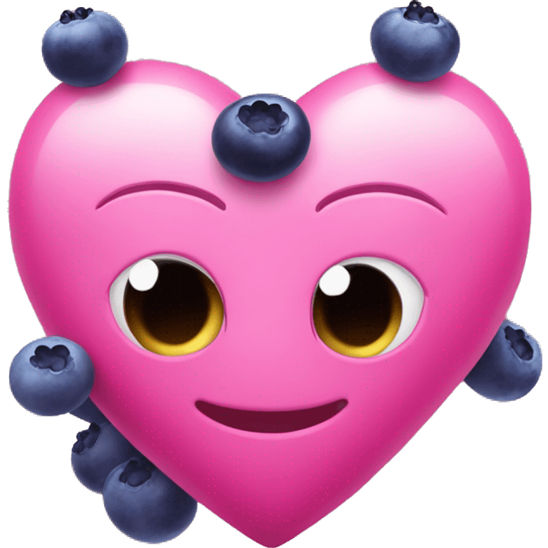 pink Herz mit Blueberry Blasen emoji