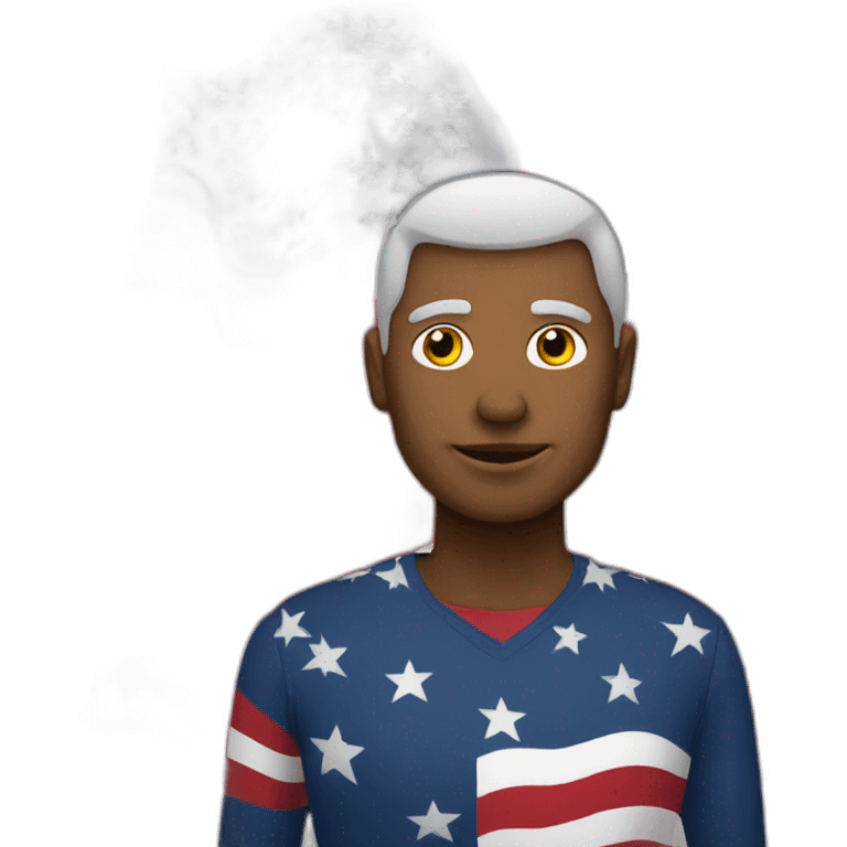 man with united states flag emoji