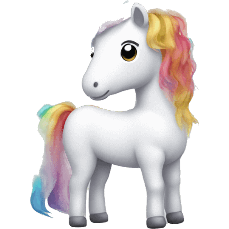 Unicorn wearing a rainbow tutu  emoji