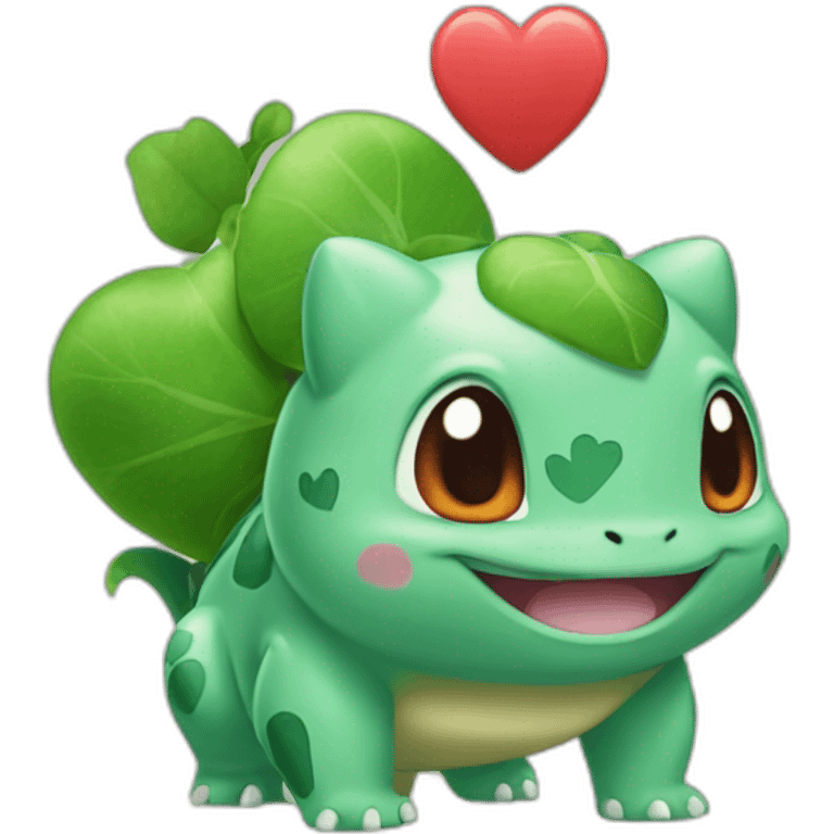 Bulbasaur with heart emoji