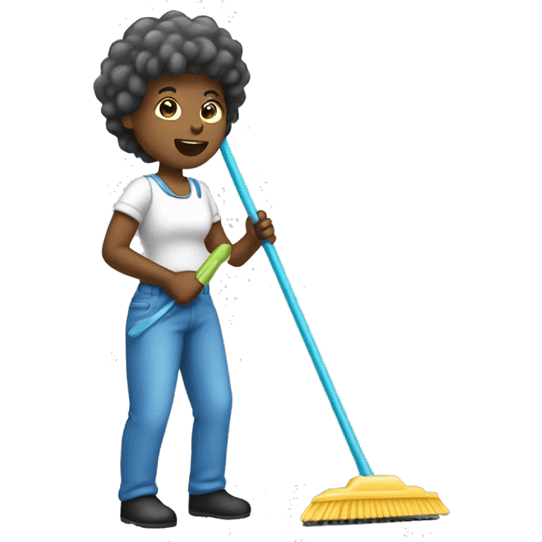 someone who is cleaning in action emoji