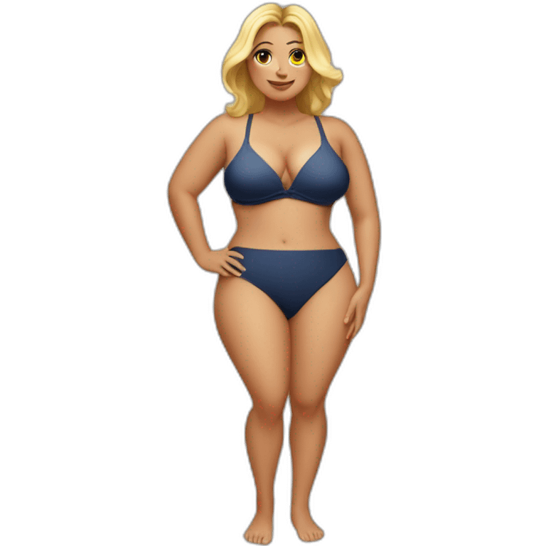 Slim-Thicc caucasian woman swimsuit posing (hourglass figure) emoji