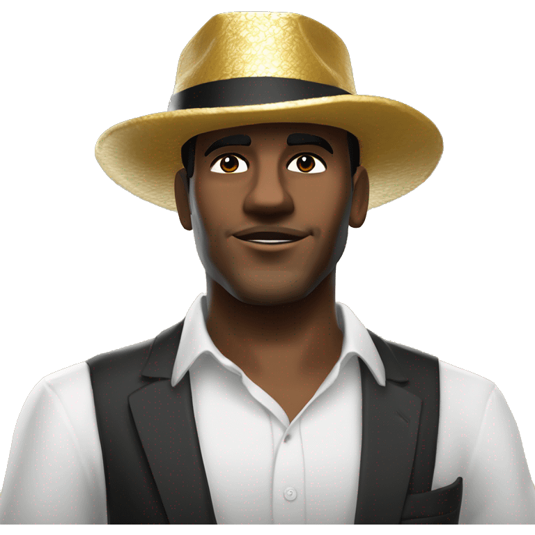 Create a logo for my gta5 roleplay server called Infinite RolePlaym, and colors such as gold, black and white, and elegant man with animated hat emoji