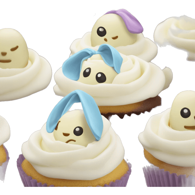 Easter white cupcakes  emoji