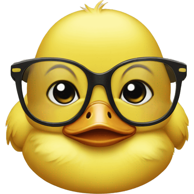 Baby duck with glasses emoji