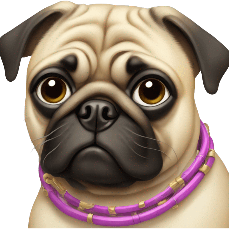 Pug with lots of rings on its paws  emoji