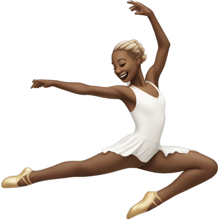 white dancer leaping  emoji