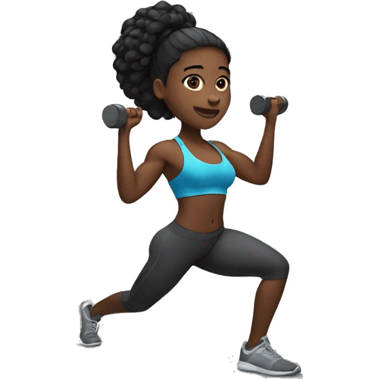 Black woman working out emoji