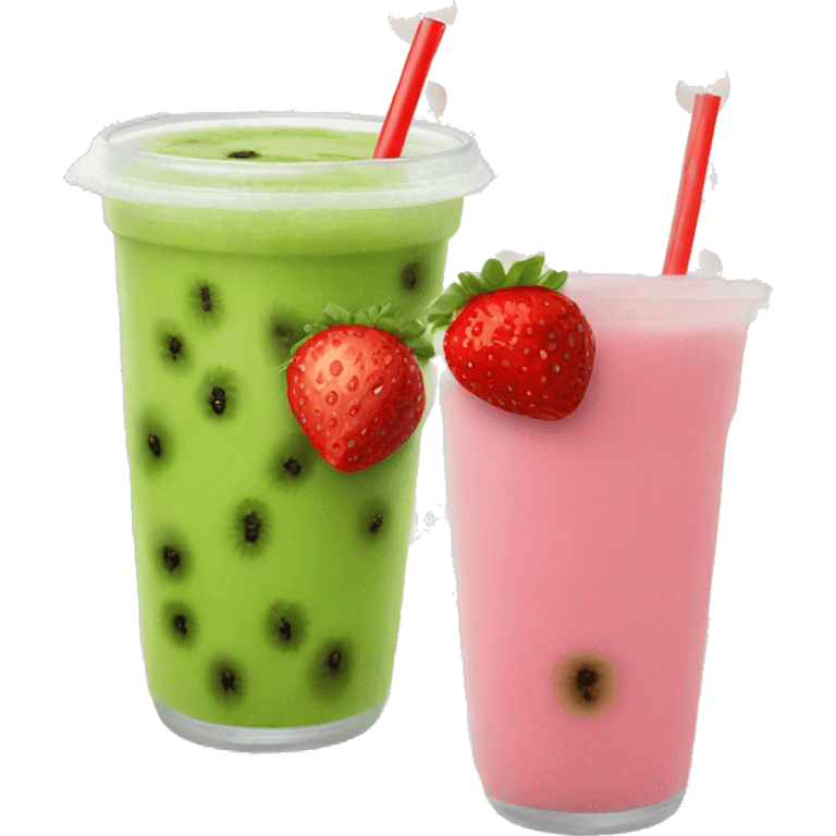 Strawberry and Kiwi smoothie at the fairgrounds  emoji