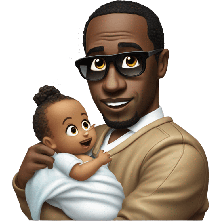 p diddy holding a baby oil emoji