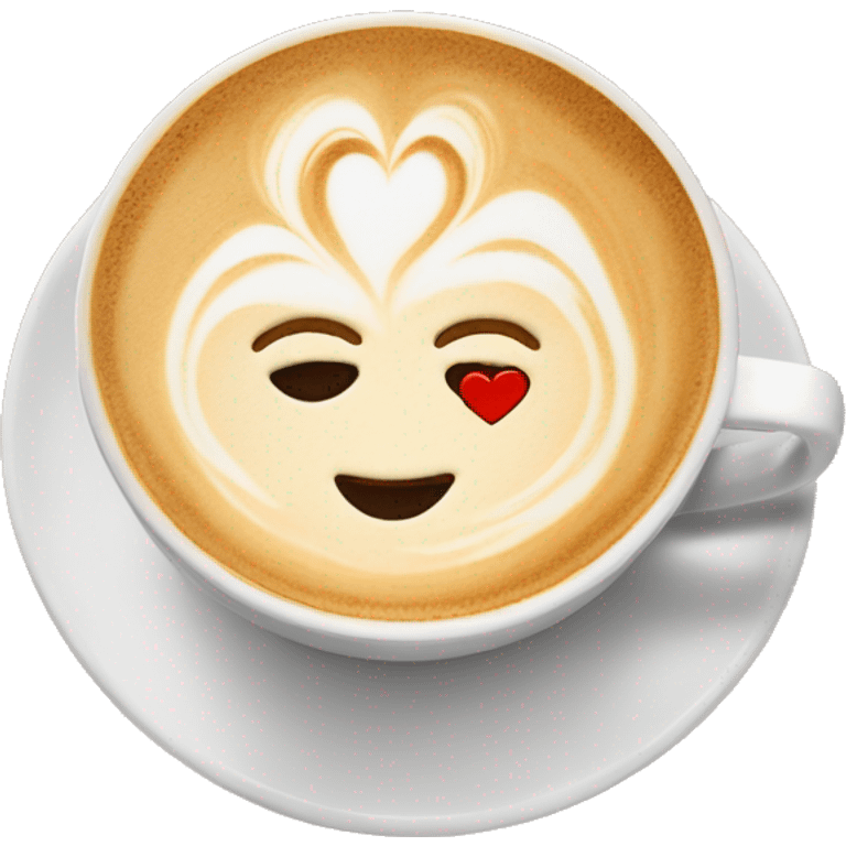 Latte with heart latte art emoji