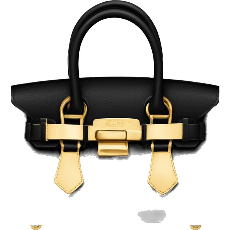 Black birkin bag gold hardware  emoji