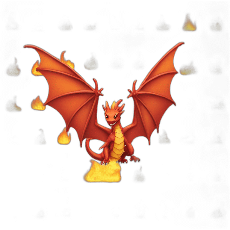 fiery dragon spreads its wings emoji