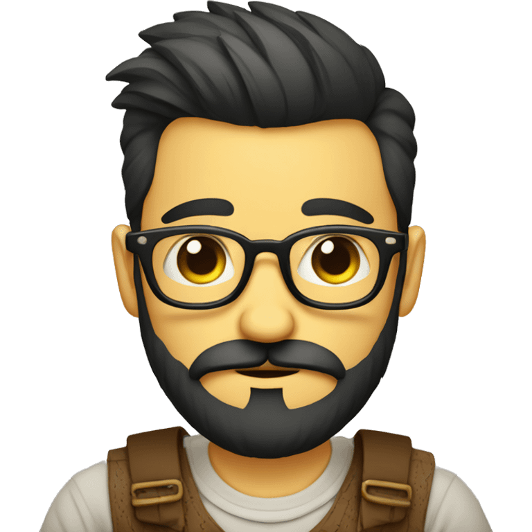 leñador barbudo con anteojos hipster emoji