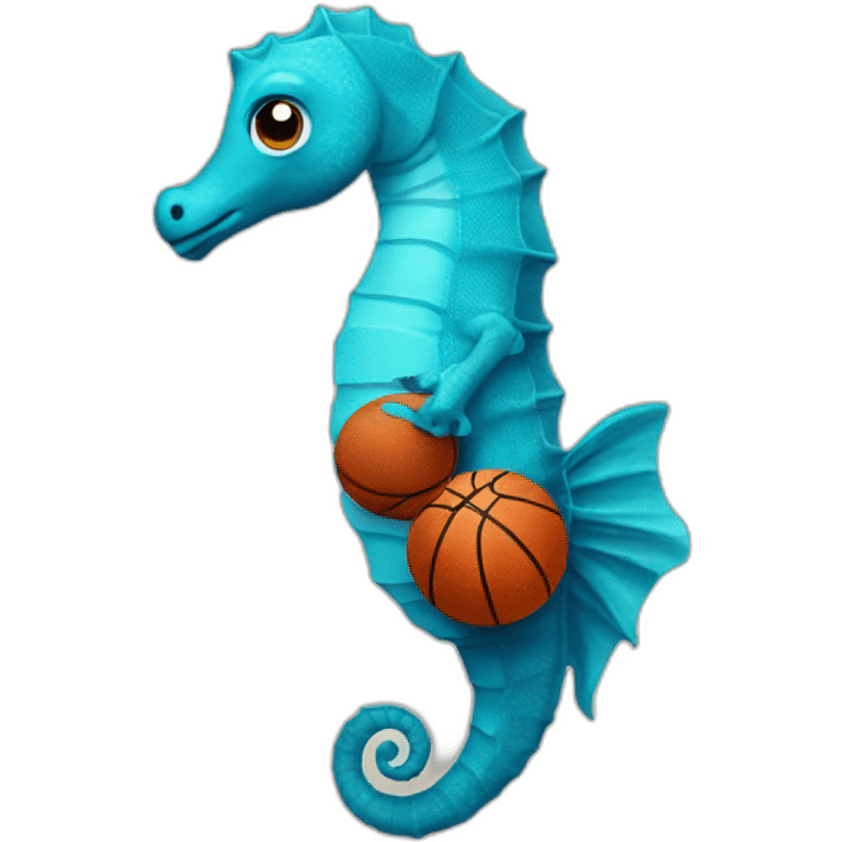 seahorse wearing basketball outfit emoji