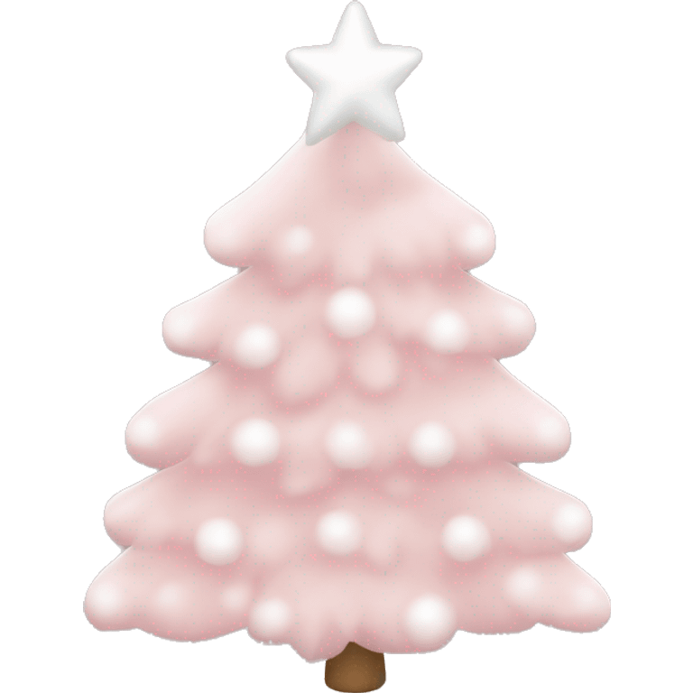 light pink christmas tree with white bows as ornamenta emoji