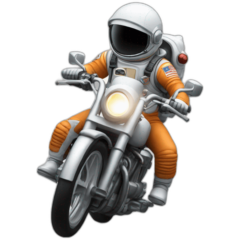 Astronaut riding a Harley fast emoji