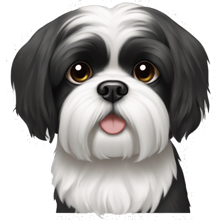 Black and white shih tzu dog emoji