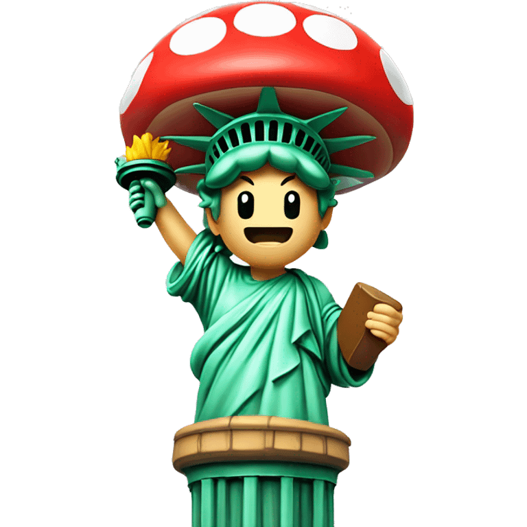 Mario-style Mushroom Statue of Liberty emoji