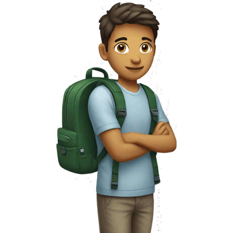 student with backpack minimalisctic emoji